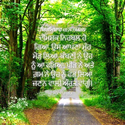 Picture 04 - ਯਿਰਮਿਯਾਹ 49:24 PANIRV - ਦੰਮਿਸ਼ਕ ਨਿਰਬਲ ਹੋ - Bible Verse Picture