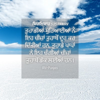 Picture 04 - ਯਿਰਮਿਯਾਹ 5:25 PANIRV - ਤੁਹਾਡੀਆਂ ਬੁਰਿਆਈਆਂ - Bible Verse Picture