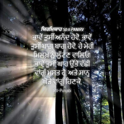 Picture 04 - ਯਿਰਮਿਯਾਹ 50:11 PANIRV - ਭਾਵੇਂ ਤੁਸੀਂ ਅਨੰਦ - Bible Verse Picture