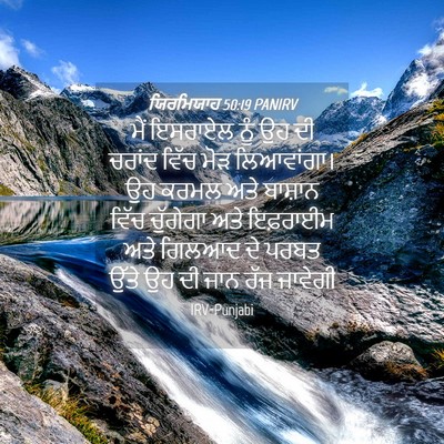 Picture 04 - ਯਿਰਮਿਯਾਹ 50:19 PANIRV - ਮੈਂ ਇਸਰਾਏਲ ਨੂੰ ਉਹ - Bible Verse Picture