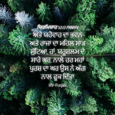 Picture 04 - ਯਿਰਮਿਯਾਹ 52:13 PANIRV - ਅਤੇ ਯਹੋਵਾਹ ਦਾ ਭਵਨ - Bible Verse Picture