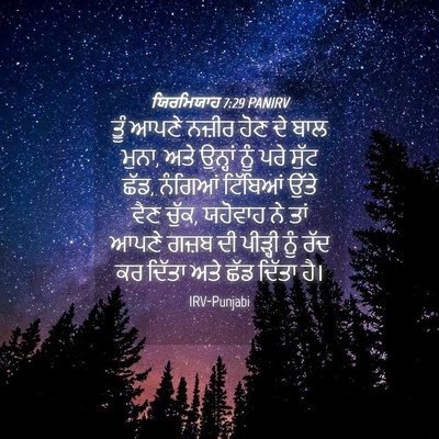 Picture 04 - ਯਿਰਮਿਯਾਹ 7:29 PANIRV - ਤੂੰ ਆਪਣੇ ਨਜ਼ੀਰ ਹੋਣ - Bible Verse Picture