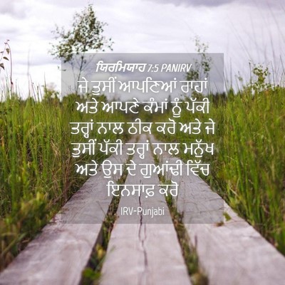 Picture 04 - ਯਿਰਮਿਯਾਹ 7:5 PANIRV - ਜੇ ਤੁਸੀਂ ਆਪਣਿਆਂ - Bible Verse Picture