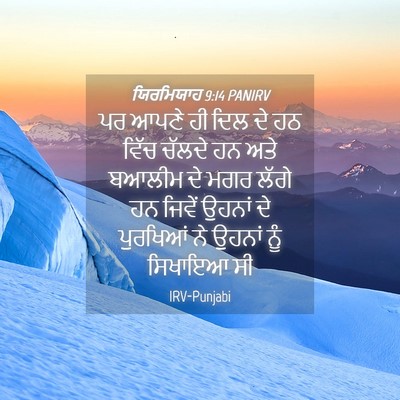 Picture 04 - ਯਿਰਮਿਯਾਹ 9:14 PANIRV - ਪਰ ਆਪਣੇ ਹੀ ਦਿਲ ਦੇ - Bible Verse Picture