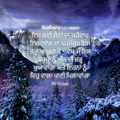 Picture 04 - ਯਿਰਮਿਯਾਹ 9:15 PANIRV - ਇਸ ਲਈ ਸੈਨਾਂ ਦਾ - Bible Verse Picture