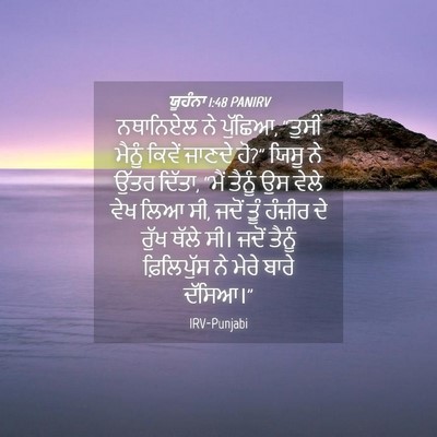 Picture 04 - ਯੂਹੰਨਾ 1:48 PANIRV - ਨਥਾਨਿਏਲ ਨੇ ਪੁੱਛਿਆ, - Bible Verse Picture