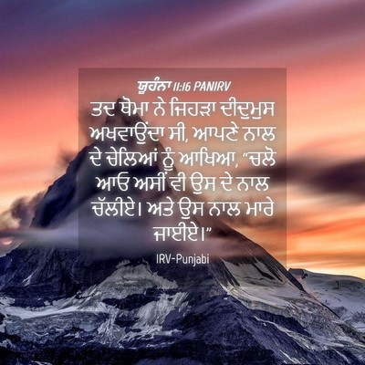 Picture 04 - ਯੂਹੰਨਾ 11:16 PANIRV - ਤਦ ਥੋਮਾ ਨੇ ਜਿਹੜਾ - Bible Verse Picture