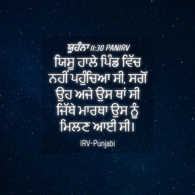 Picture 04 - ਯੂਹੰਨਾ 11:30 PANIRV - ਯਿਸੂ ਹਾਲੇ ਪਿੰਡ - Bible Verse Picture