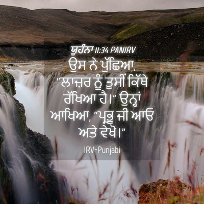 Picture 04 - ਯੂਹੰਨਾ 11:34 PANIRV - ਉਸ ਨੇ ਪੁੱਛਿਆ, - Bible Verse Picture
