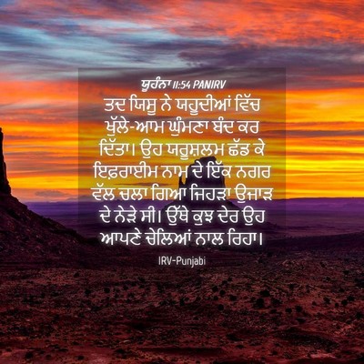 Picture 04 - ਯੂਹੰਨਾ 11:54 PANIRV - ਤਦ ਯਿਸੂ ਨੇ ਯਹੂਦੀਆਂ - Bible Verse Picture