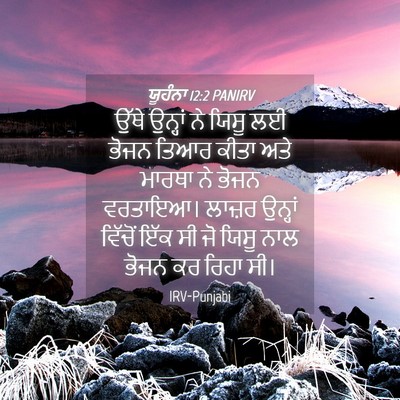 Picture 04 - ਯੂਹੰਨਾ 12:2 PANIRV - ਉੱਥੇ ਉਨ੍ਹਾਂ ਨੇ - Bible Verse Picture