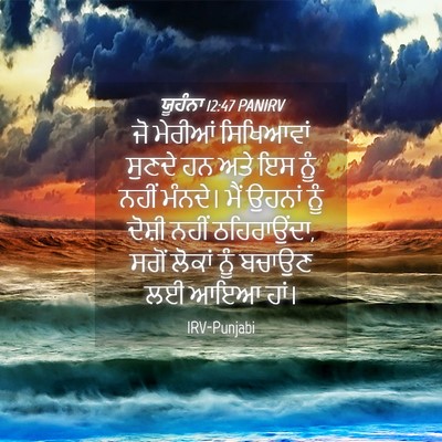 Picture 04 - ਯੂਹੰਨਾ 12:47 PANIRV - ਜੋ ਮੇਰੀਆਂ - Bible Verse Picture