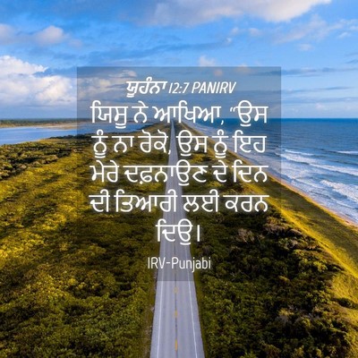 Picture 04 - ਯੂਹੰਨਾ 12:7 PANIRV - ਯਿਸੂ ਨੇ ਆਖਿਆ, “ਉਸ - Bible Verse Picture
