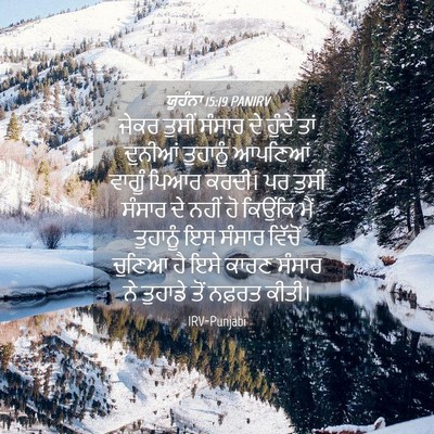 Picture 04 - ਯੂਹੰਨਾ 15:19 PANIRV - ਜੇਕਰ ਤੁਸੀਂ ਸੰਸਾਰ - Bible Verse Picture