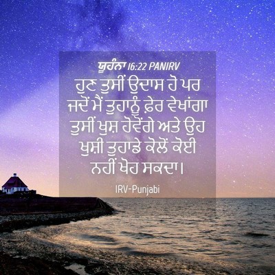 Picture 04 - ਯੂਹੰਨਾ 16:22 PANIRV - ਹੁਣ ਤੁਸੀਂ ਉਦਾਸ ਹੋ - Bible Verse Picture
