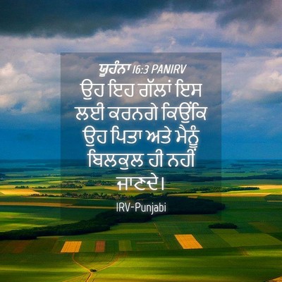Picture 04 - ਯੂਹੰਨਾ 16:3 PANIRV - ਉਹ ਇਹ ਗੱਲਾਂ ਇਸ ਲਈ - Bible Verse Picture