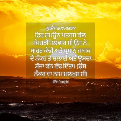 Picture 04 - ਯੂਹੰਨਾ 18:10 PANIRV - ਫ਼ਿਰ ਸ਼ਮਊਨ ਪਤਰਸ - Bible Verse Picture