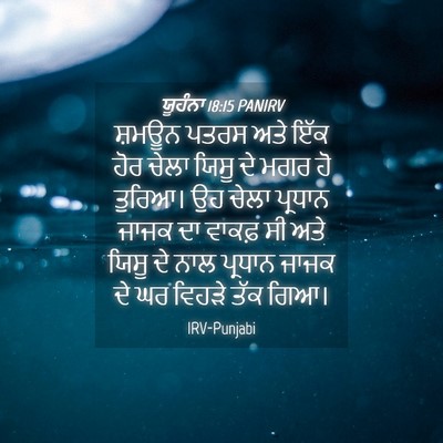 Picture 04 - ਯੂਹੰਨਾ 18:15 PANIRV - ਸ਼ਮਊਨ ਪਤਰਸ ਅਤੇ ਇੱਕ - Bible Verse Picture