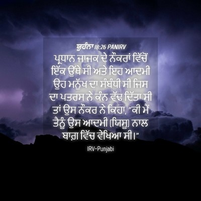 Picture 04 - ਯੂਹੰਨਾ 18:26 PANIRV - ਪ੍ਰਧਾਨ ਜਾਜਕ ਦੇ - Bible Verse Picture