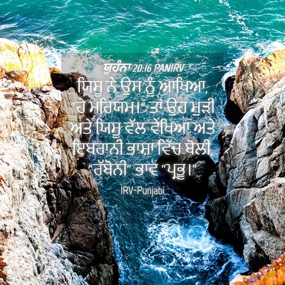 Picture 04 - ਯੂਹੰਨਾ 20:16 PANIRV - ਯਿਸੂ ਨੇ ਉਸ ਨੂੰ - Bible Verse Picture