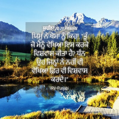 Picture 04 - ਯੂਹੰਨਾ 20:29 PANIRV - ਯਿਸੂ ਨੇ ਥੋਮਾ ਨੂੰ - Bible Verse Picture
