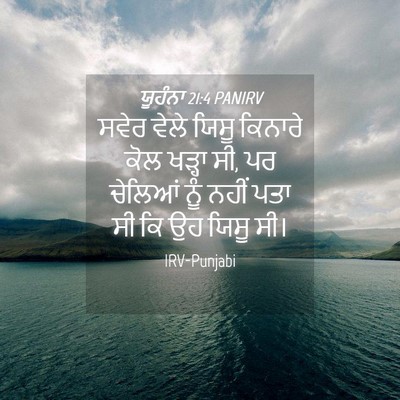Picture 04 - ਯੂਹੰਨਾ 21:4 PANIRV - ਸਵੇਰ ਵੇਲੇ ਯਿਸੂ - Bible Verse Picture