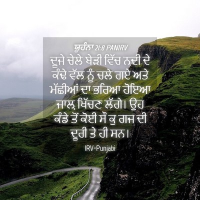 Picture 04 - ਯੂਹੰਨਾ 21:8 PANIRV - ਦੂਜੇ ਚੇਲੇ ਬੇੜੀ - Bible Verse Picture