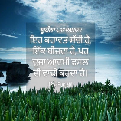 Picture 04 - ਯੂਹੰਨਾ 4:37 PANIRV - ਇਹ ਕਹਾਵਤ ਸੱਚੀ ਹੈ, - Bible Verse Picture