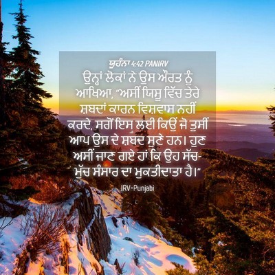 Picture 04 - ਯੂਹੰਨਾ 4:42 PANIRV - ਉਨ੍ਹਾਂ ਲੋਕਾਂ ਨੇ ਉਸ - Bible Verse Picture