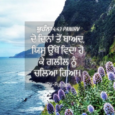 Picture 04 - ਯੂਹੰਨਾ 4:43 PANIRV - ਦੋ ਦਿਨਾਂ ਤੋਂ ਬਾਅਦ, - Bible Verse Picture