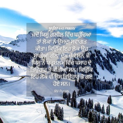 Picture 04 - ਯੂਹੰਨਾ 4:45 PANIRV - ਜਦੋਂ ਯਿਸੂ ਗਲੀਲ - Bible Verse Picture