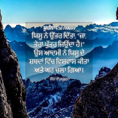 Picture 04 - ਯੂਹੰਨਾ 4:50 PANIRV - ਯਿਸੂ ਨੇ ਉੱਤਰ ਦਿੱਤਾ, - Bible Verse Picture