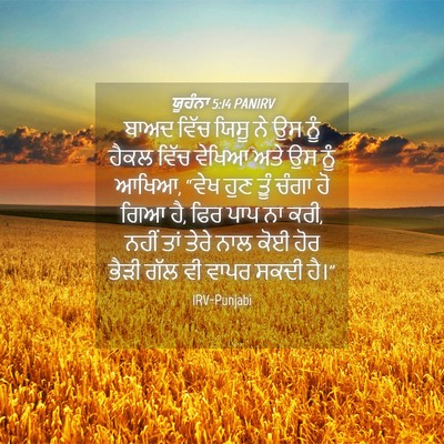 Picture 04 - ਯੂਹੰਨਾ 5:14 PANIRV - ਬਾਅਦ ਵਿੱਚ ਯਿਸੂ ਨੇ - Bible Verse Picture
