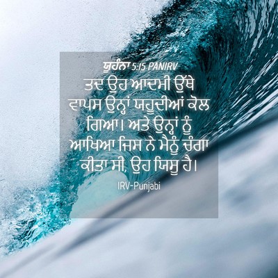Picture 04 - ਯੂਹੰਨਾ 5:15 PANIRV - ਤਦ ਉਹ ਆਦਮੀ ਉੱਥੇ - Bible Verse Picture