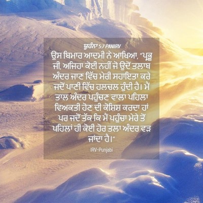 Picture 04 - ਯੂਹੰਨਾ 5:7 PANIRV - ਉਸ ਬਿਮਾਰ ਆਦਮੀ ਨੇ - Bible Verse Picture