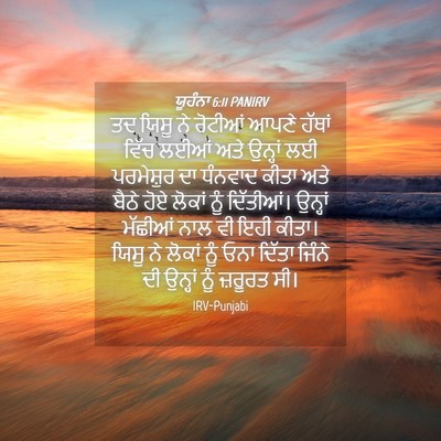 Picture 04 - ਯੂਹੰਨਾ 6:11 PANIRV - ਤਦ ਯਿਸੂ ਨੇ ਰੋਟੀਆਂ - Bible Verse Picture