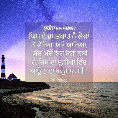 Picture 04 - ਯੂਹੰਨਾ 6:14 PANIRV - ਯਿਸੂ ਦੇ ਚਮਤਕਾਰ ਨੂੰ - Bible Verse Picture