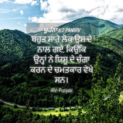 Picture 04 - ਯੂਹੰਨਾ 6:2 PANIRV - ਬਹੁਤ ਸਾਰੇ ਲੋਕ ਉਸ ਦੇ - Bible Verse Picture