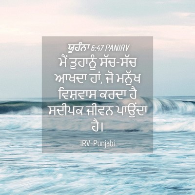 Picture 04 - ਯੂਹੰਨਾ 6:47 PANIRV - ਮੈਂ ਤੁਹਾਨੂੰ - Bible Verse Picture