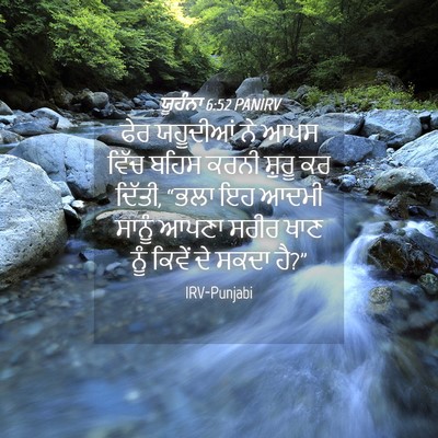 Picture 04 - ਯੂਹੰਨਾ 6:52 PANIRV - ਫੇਰ ਯਹੂਦੀਆਂ ਨੇ ਆਪਸ - Bible Verse Picture