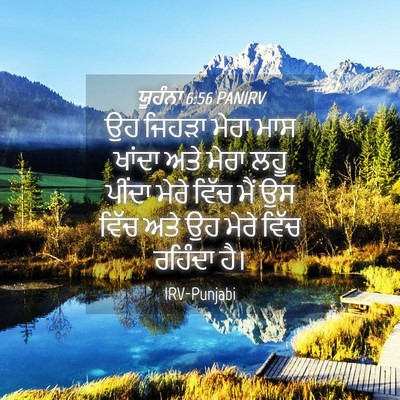 Picture 04 - ਯੂਹੰਨਾ 6:56 PANIRV - ਉਹ ਜਿਹੜਾ ਮੇਰਾ ਮਾਸ - Bible Verse Picture