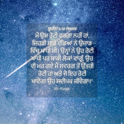 Picture 04 - ਯੂਹੰਨਾ 6:58 PANIRV - ਮੈਂ ਉਸ ਰੋਟੀ ਵਰਗਾ - Bible Verse Picture