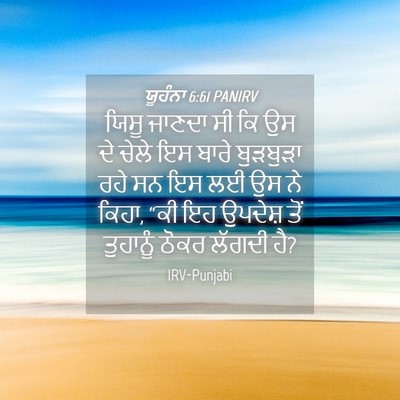 Picture 04 - ਯੂਹੰਨਾ 6:61 PANIRV - ਯਿਸੂ ਜਾਣਦਾ ਸੀ ਕਿ ਉਸ - Bible Verse Picture