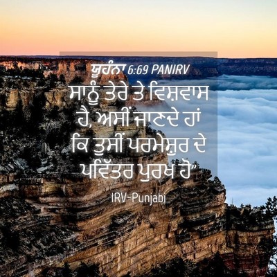 Picture 04 - ਯੂਹੰਨਾ 6:69 PANIRV - ਸਾਨੂੰ ਤੇਰੇ ਤੇ - Bible Verse Picture