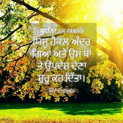 Picture 04 - ਯੂਹੰਨਾ 7:14 PANIRV - ਯਿਸੂ ਹੈਕਲ ਅੰਦਰ ਗਿਆ - Bible Verse Picture
