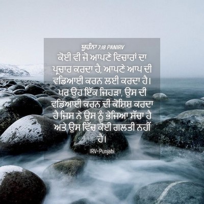Picture 04 - ਯੂਹੰਨਾ 7:18 PANIRV - ਕੋਈ ਵੀ ਜੋ ਆਪਣੇ - Bible Verse Picture