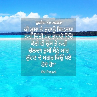 Picture 04 - ਯੂਹੰਨਾ 7:19 PANIRV - ਕੀ ਮੂਸਾ ਨੇ ਤੁਹਾਨੂੰ - Bible Verse Picture