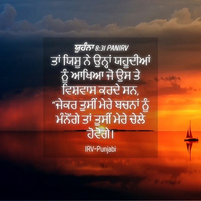 Picture 04 - ਯੂਹੰਨਾ 8:31 PANIRV - ਤਾਂ ਯਿਸੂ ਨੇ ਉਨ੍ਹਾਂ - Bible Verse Picture