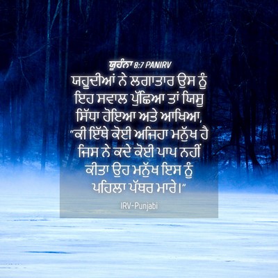 Picture 04 - ਯੂਹੰਨਾ 8:7 PANIRV - ਯਹੂਦੀਆਂ ਨੇ ਲਗਾਤਾਰ - Bible Verse Picture