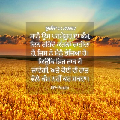 Picture 04 - ਯੂਹੰਨਾ 9:4 PANIRV - ਸਾਨੂੰ ਉਸ ਪਰਮੇਸ਼ੁਰ - Bible Verse Picture